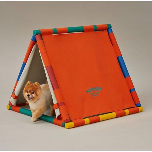 Hermès Tent Cavaletti Doghouse Sellier Paris Orange Canvas Foldable - Picture 4 of 14